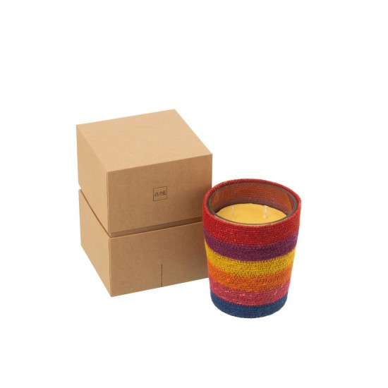 J Line Scented Candle Basket Wax Rainbow Medium 55Hours scented candles.