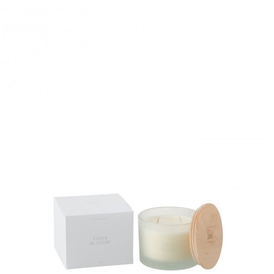 J Line Scented Candle Accords Essentiels Fleur Blanche 28H scented candles.