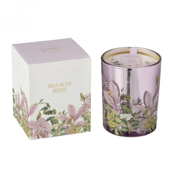 J Line Scented Candle Walk In The Woods Wax Pink Large 55Hours scented candles.
