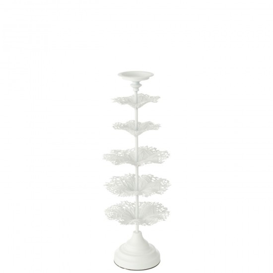 J Line Candle Holder Tree Metal White Small candle holders.