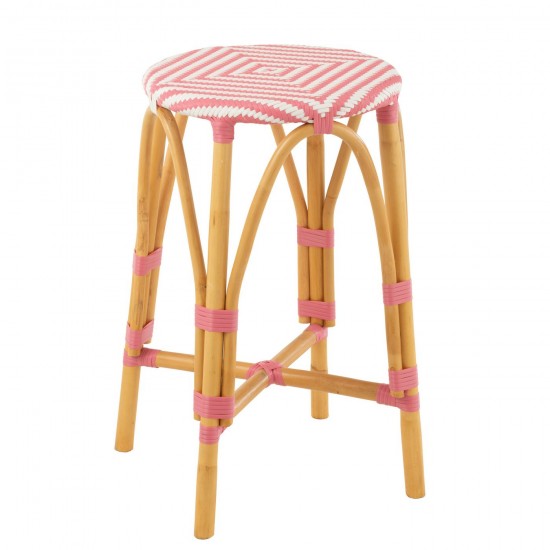 J Line Sgabello Da Bar Live Rattan Plastica Naturale Rosa.