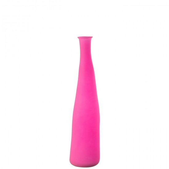 Jline Vase Bottle Glass Neon Pink Small.