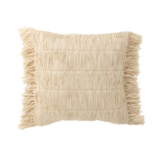 J Line Cushion Breeze Fringes Cotton Cream cushion.