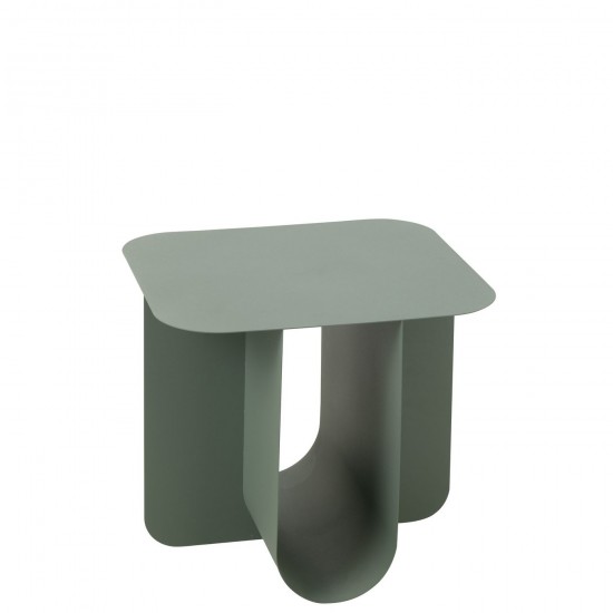 J Line Side Table Square Metal Green Mesa Auxiliar Cuadrada Metal Verde.