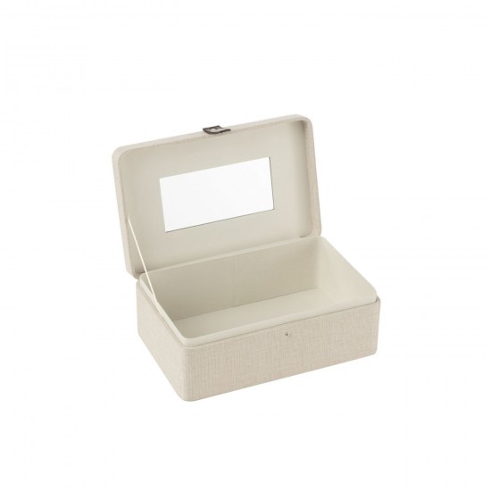 J Line Cosmetic Box Rectangle Mirror Polyester Grey Jewellery holder jewellery holders Jewellery box Jewellery boxes.