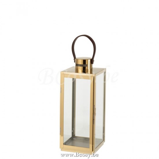 J Line Lantern Square Metal Glass Gold lanterns.
