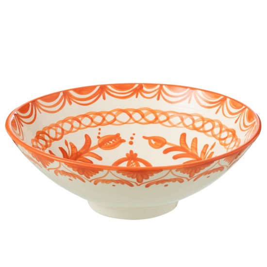 J Line Lebrillo Bowl Granada Ceramic White Orange crockery series Dinnerware.