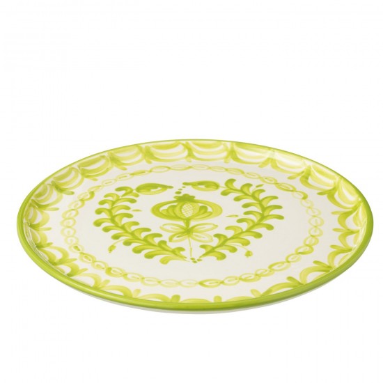 J Line Plate Granada Ceramic White Green crockery series Dinnerware.