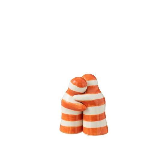 Jline Salt Pepper Granada Stripes Ceramic White Orange Geschirrserie essgeschirr.