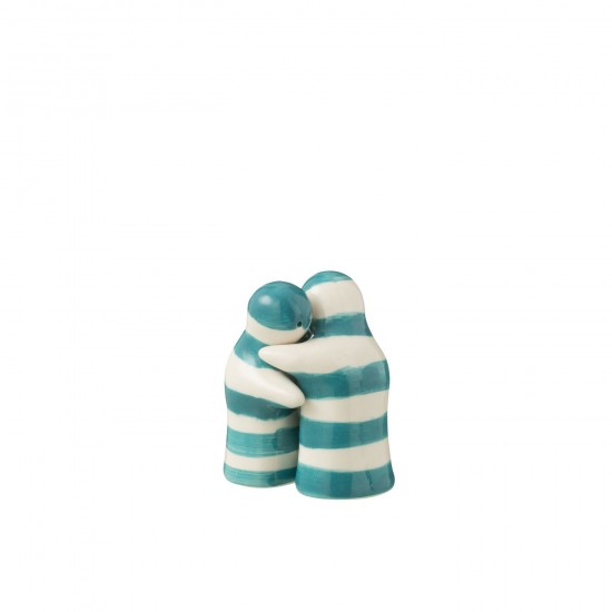 Jline Salt Pepper Granada Stripes Ceramic White Aqua Geschirrserie essgeschirr.