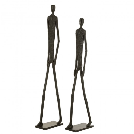 Jline Set Von 2 Figuren Laufend Aluminium Schwarz Menschen.