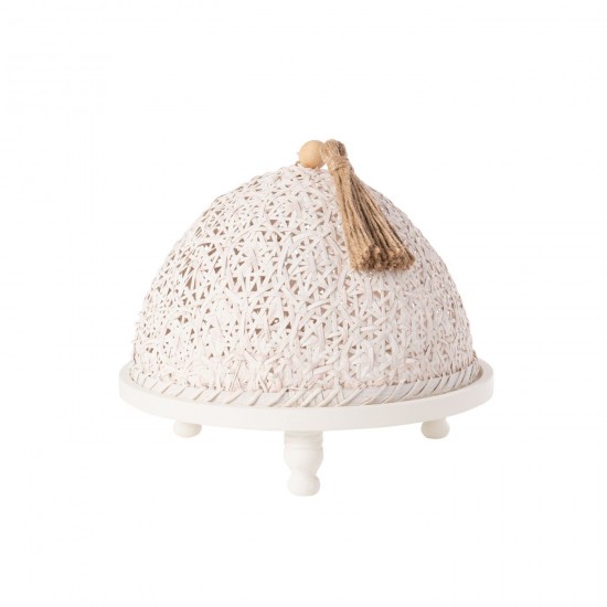 Jline Essensglocke Holz Fichte Weiss Serviertabletts.