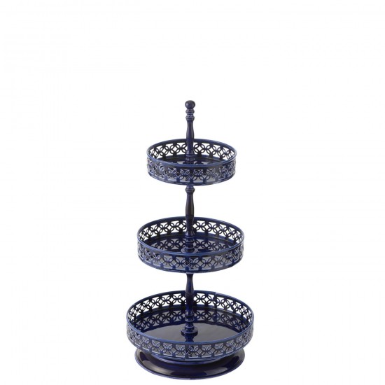 J Line Cake Tray Nag Iron Blue wooden plates.