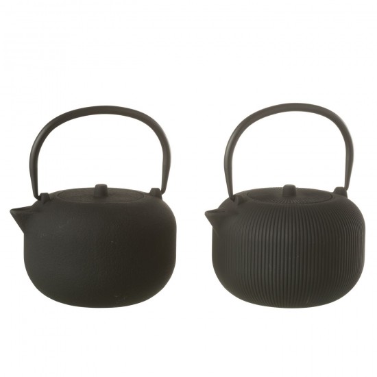 Jline Dose Von 1 Teekanne Metall Schwarz 2 Sortiert teekannen.