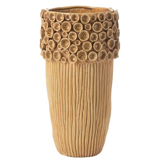 J Line Vase Coral High Clay Ochre Large.