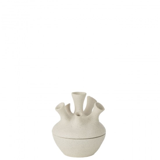 J Line Vase Coral Clay White Small.