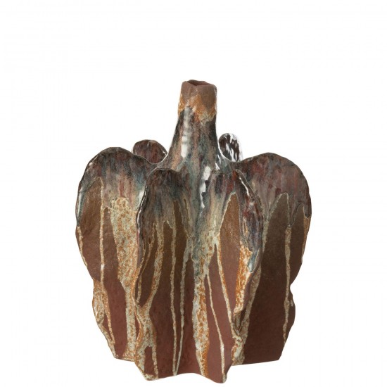 J Line Vase Naga Ceramic Rusty Brown Large.