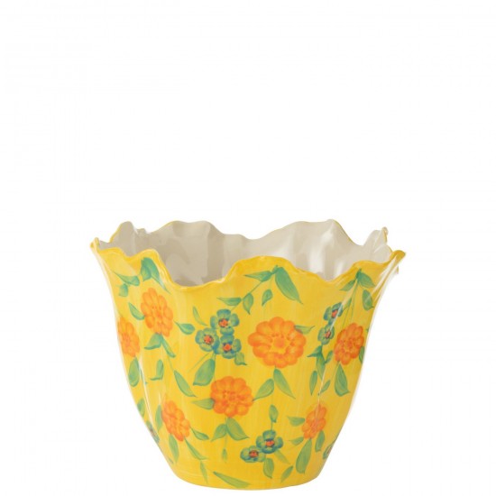 Jline Vaas Alegria Bloemen Breed Klei Mix.