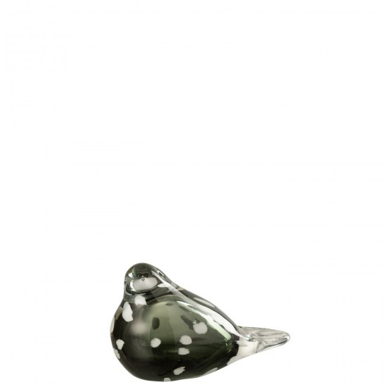 Jline Vogel Glas Wit Zwart Small.