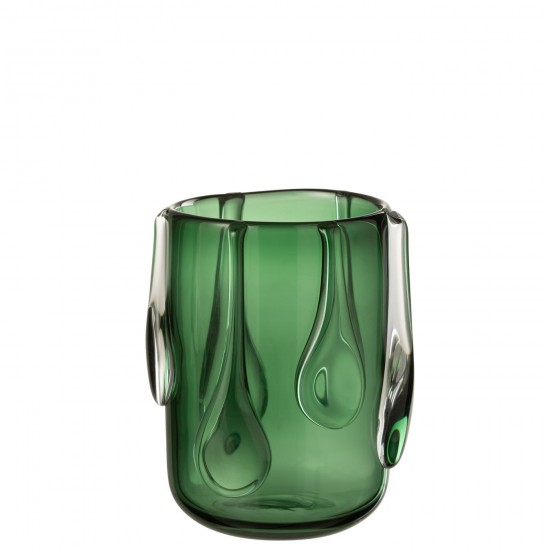 Jline Vaas Drippy Glas Groen Small.