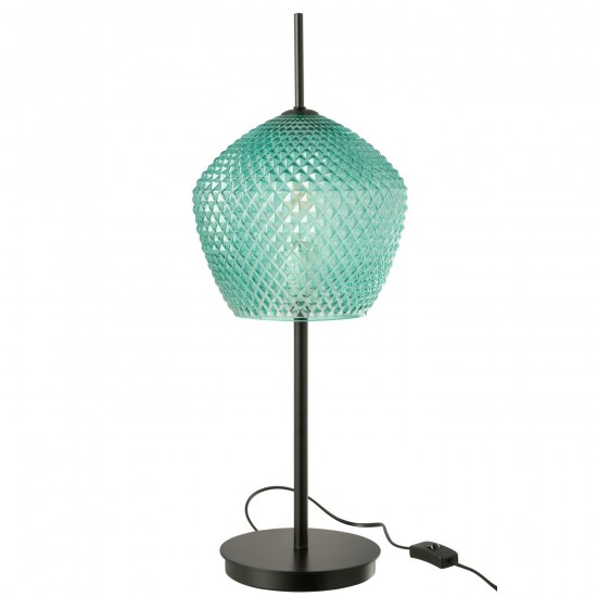 Jline Tischlampe Glas Blau Birnen Leuchtmittel.