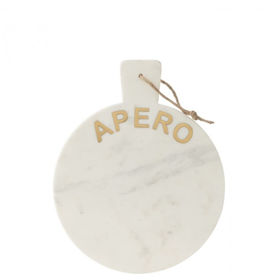 J Line Cheese Board Round Apero Marble White chopping boards.