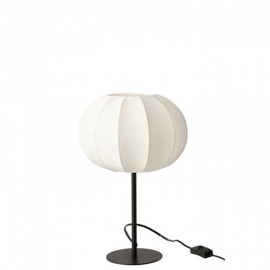 Jline Tischlampe Laterne Metal Textil Weiss Small Birnen Leuchtmittel.