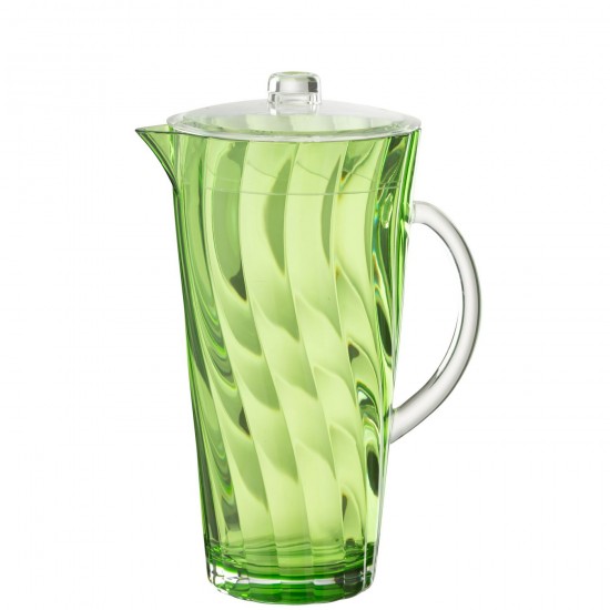 J Line Pitcher Wave Plastic Dark Green jugs ceramic jars with two handles.