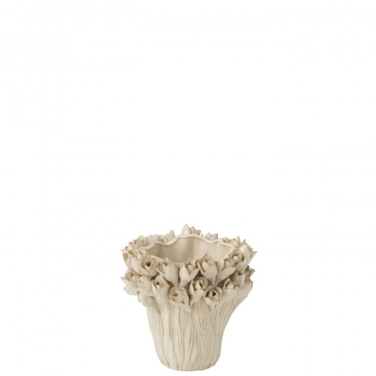 Jline Vaas Ambrosia Keramiek Wit Small.