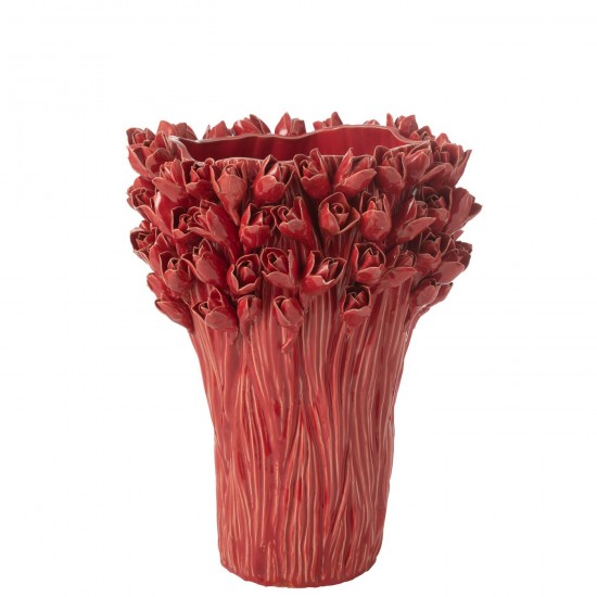 J Line Vase Ambrosia Ceramic Red Large large vases Tall vases High vases.