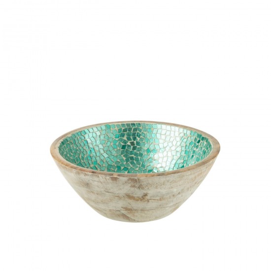 J Line Bowl Mosaic Mango Wd Green M bowls.