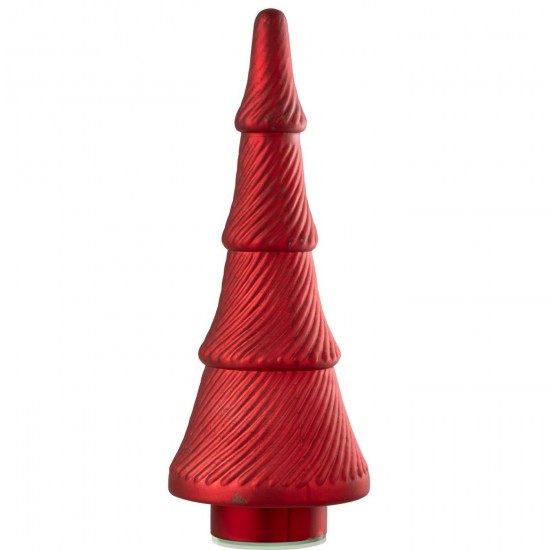 J Line Christmas Tree Oxydised Ribbed Glass Red Large x mas christmas trees on foot.