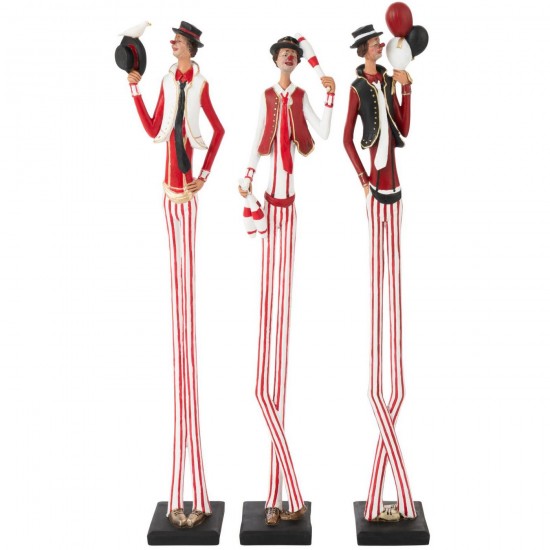 Jline Set Van 3 Clown Reus Polyresin Meerkleurig Large.
