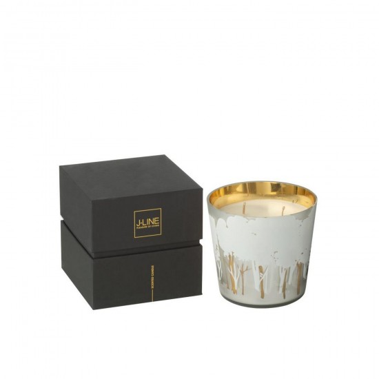 J Line Scented Candle Noa Forest Soya White Gold Colored Small 50H scented candles.