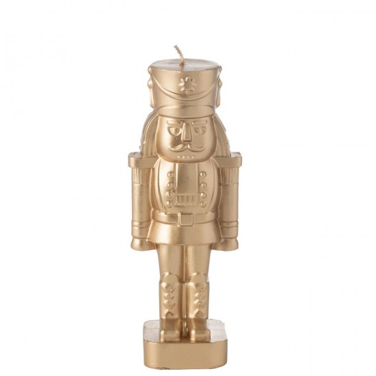 J Line Candle Nutcracker Paraffin Gold Colored Large 15H candles.