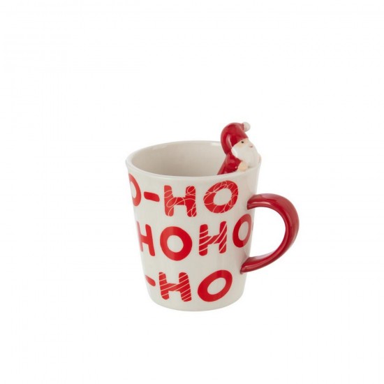 J Line Mug Santa Claus Dolomite White Red Mugs.
