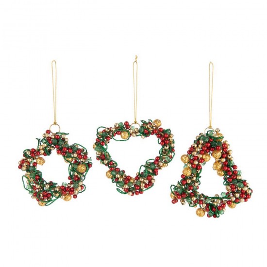 Jline Hanger Ster Hart Boom Bellen Acryl Meerkleurig Assortiment Van 3.