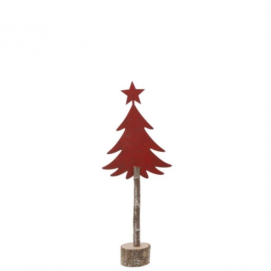 J Line Christmas Tree Star Iron Paulownia Wood Christmas Red Small x mas christmas trees on foot.