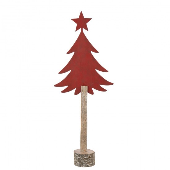 J Line Christmas Tree Star Iron Paulownia Wood Christmas Red Large x mas christmas trees on foot.