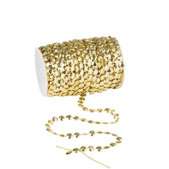 J Line Garland Roll 30M Ps Gold Colored garlands hanging.