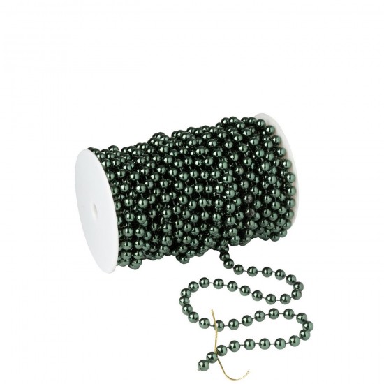 J Line Garland Roll 20M Large Beads Ps Dark Green decorative ribbons.