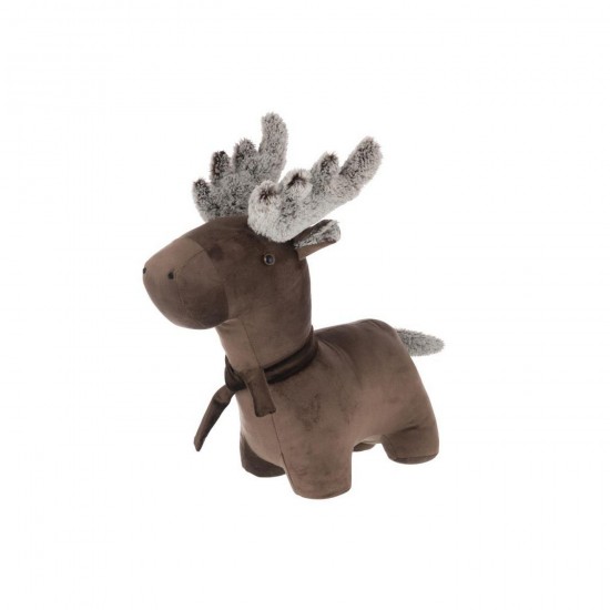 J Line Doorstop Reindeer Polyester Brown Large doorstops.