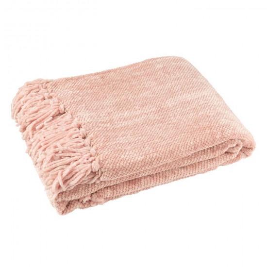 J Line Blanket Chenille Polyester Light Pink throw.