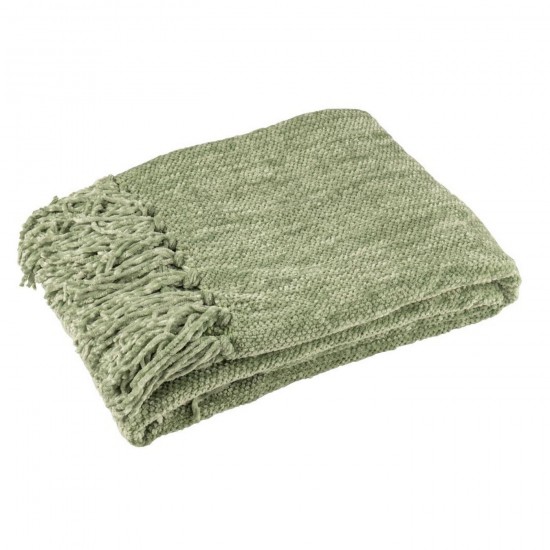 J Line Blanket Chenille Polyester Moss Green throw.