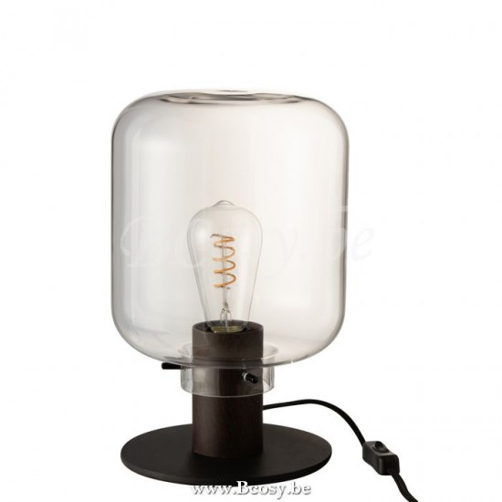 J Line Jline Tischlampe Kiyu Glas Stahl Transparent Schwarz Lampenfusse Mit Schirmen Tischlampen Tischleuchten Innenleuchten