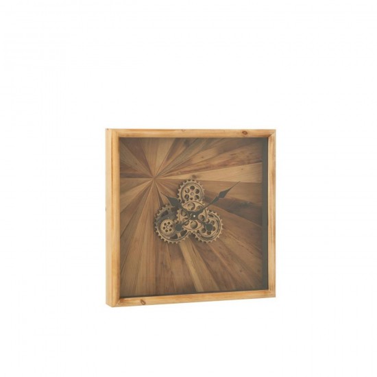 Jline Reloj De Pared Cuadrado Mdf Natural Small.