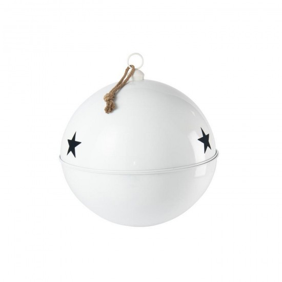 J Line Christmas Bauble Bright Ball Iron White Extra Large box of baubles.