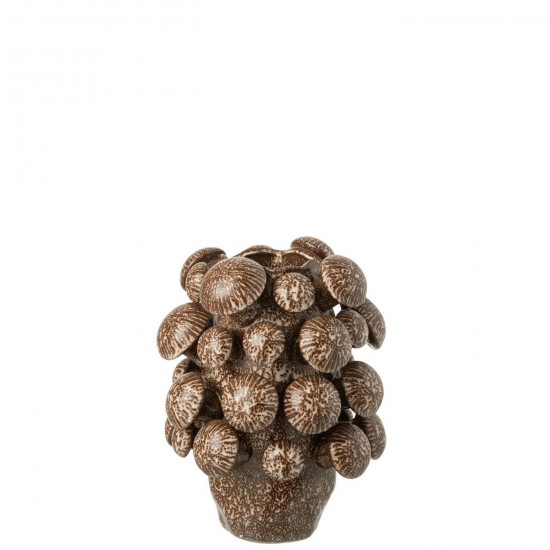 Jline Vaas Fungi Klei Bruin Small.