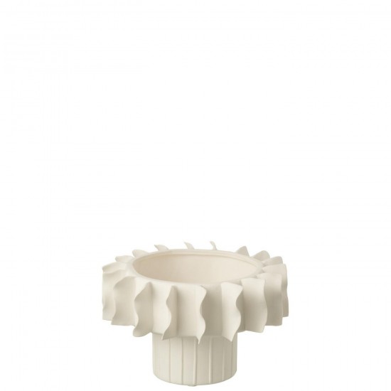 Jline Vaas Helix Rond Keramiek Wit Small.