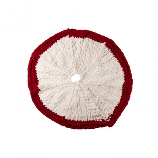 Jline Alfombra Árbol De Navidad Punto Poliéster Blanco Rojo Navidad.